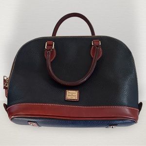 Dooney & Bourke Blue & Brown Leather Satchel